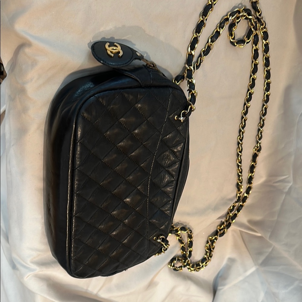 Chanel Black Quilted Leather Crossbody Bag